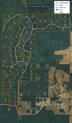 tract layout map for Wagon Wheel Ranch Tract 37, 6.9 acres for sale in Dent County, Missouri